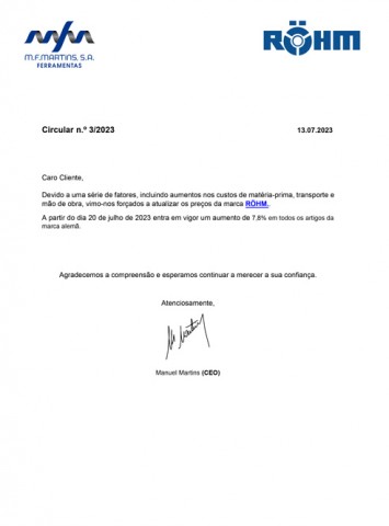 Atualização de Preço ROHM